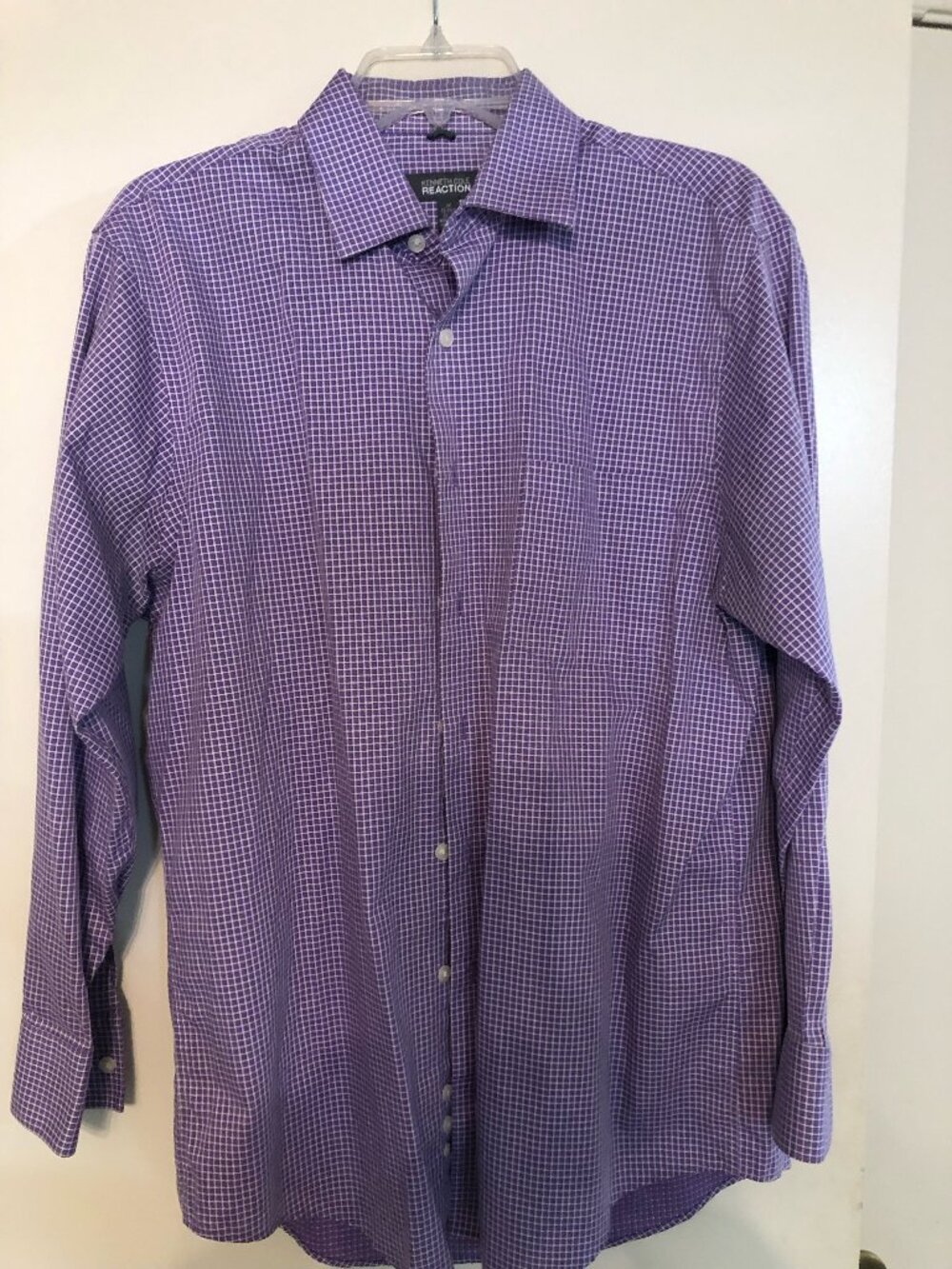 Kenneth Cole Purple and White Long Sleeve Shirt